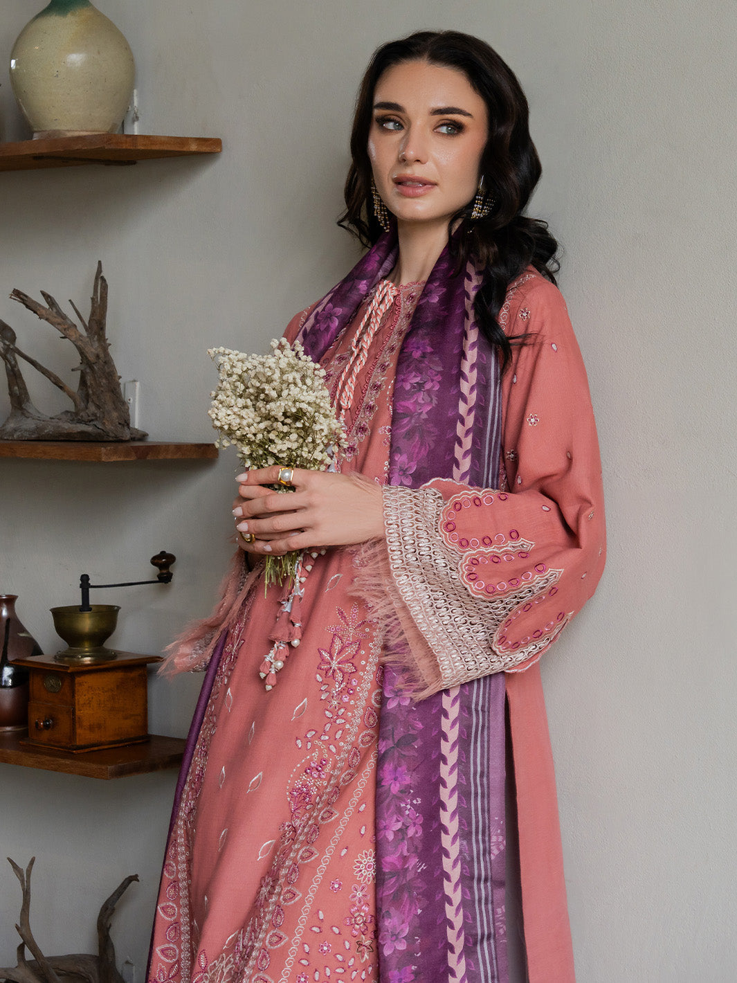 Faiza Faisal | Dastaan Khaddar 25 | ROSEATE - Official Faiza Faisal stockist in UK - Sakeena London
