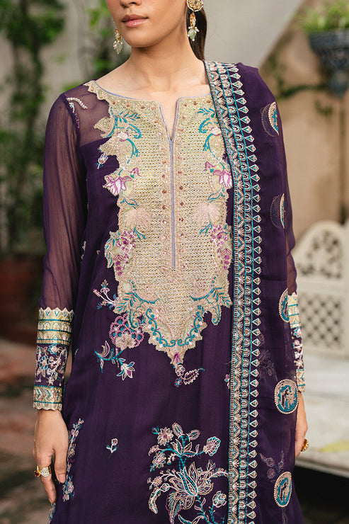 Maryum N Maria | Gulnaar Formals | 3 Piece Embroidered Chiffon POLINA - FSU5650 - Official Maryum N Maria stockist in UK - Sakeena London