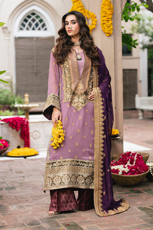 Maryum N Maria | Gulnaar Formals | 3 Piece Embroidered Chiffon KAMILLA - FSU5654 - Official Maryum N Maria stockist in UK - Sakeena London