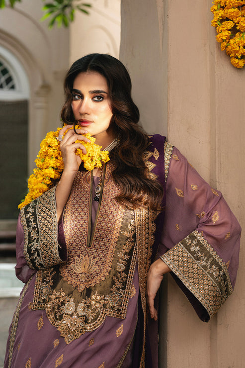 Maryum N Maria | Gulnaar Formals | 3 Piece Embroidered Chiffon KAMILLA - FSU5654 - Official Maryum N Maria stockist in UK - Sakeena London