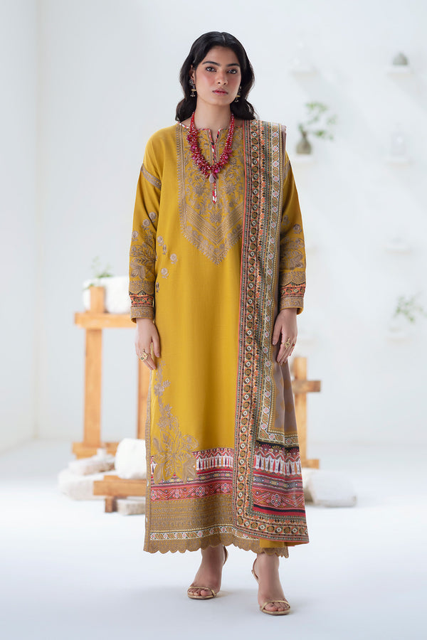 Maryum N Maria | Noore Winters 25 | 3 Piece Embroidered Khaddar APANA - FSU5671 - Official Maryum N Maria stockist in UK - Sakeena London