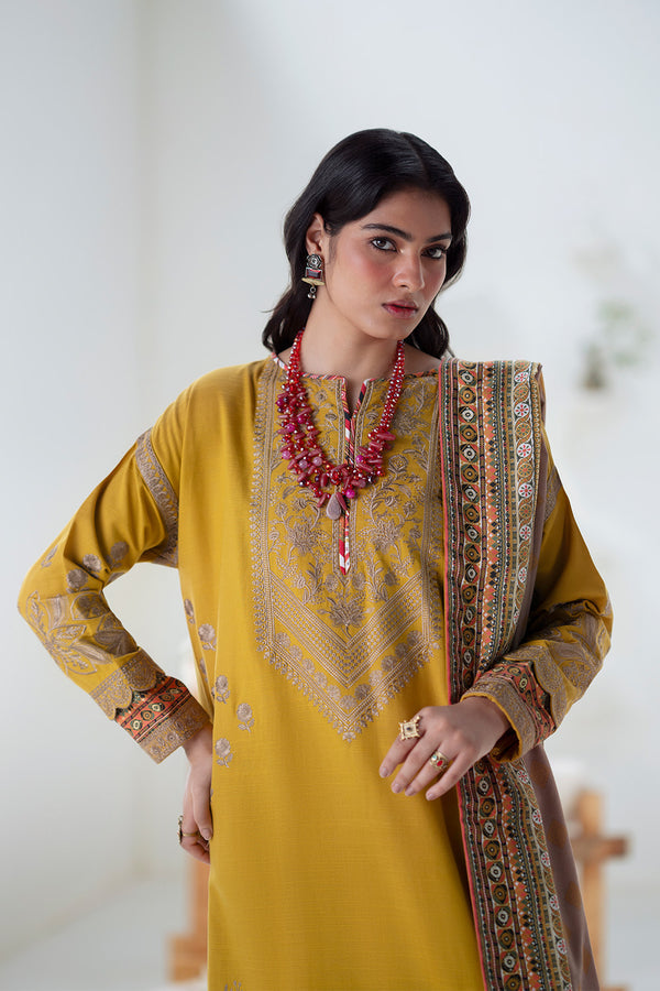 Maryum N Maria | Noore Winters 25 | 3 Piece Embroidered Khaddar APANA - FSU5671 - Official Maryum N Maria stockist in UK - Sakeena London