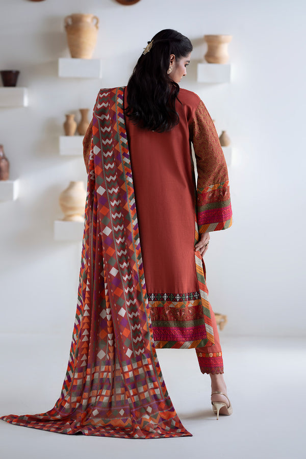 Maryum N Maria | Noore Winters 25 | 3 Piece Embroidered Khaddar BADRAI - FSU5673 - Official Maryum N Maria stockist in UK - Sakeena London