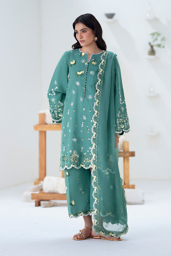 Maryum N Maria | Noore Winters 25 | 3 Piece Embroidered Khaddar TABANA - FSU5676 - Official Maryum N Maria stockist in UK - Sakeena London