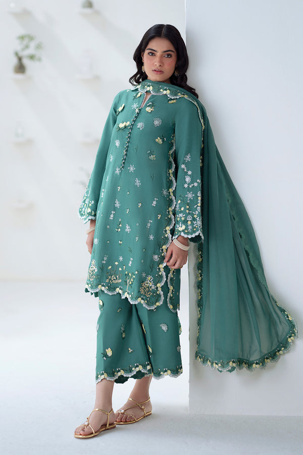 Maryum N Maria | Noore Winters 25 | 3 Piece Embroidered Khaddar TABANA - FSU5676 - Official Maryum N Maria stockist in UK - Sakeena London