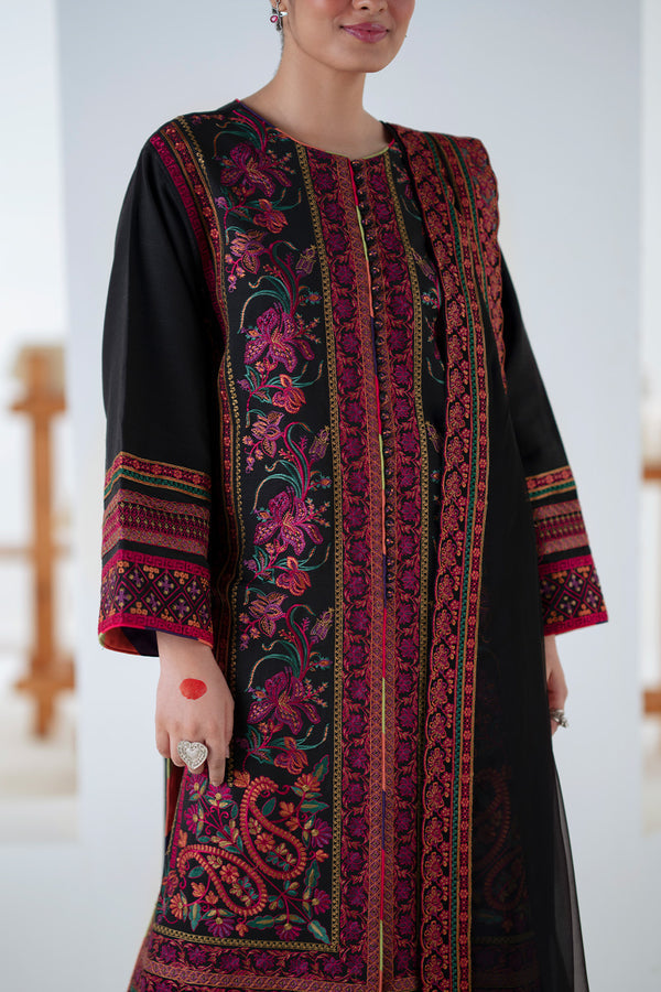 Maryum N Maria | Noore Winters 25 | 3 Piece Embroidered Khaddar PANRA - FSU5677 - Official Maryum N Maria stockist in UK - Sakeena London