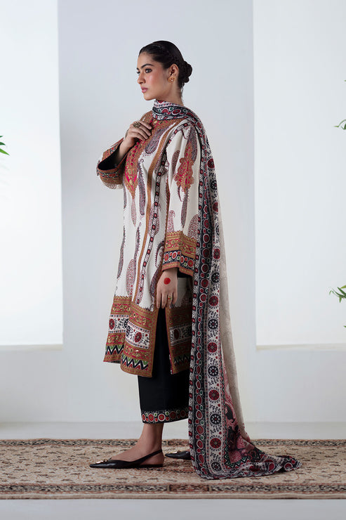 Maryum N Maria | Noore Winters 25 | 3 Piece Embroidered Khaddar ZOHAL - FSU5678 - Official Maryum N Maria stockist in UK - Sakeena London