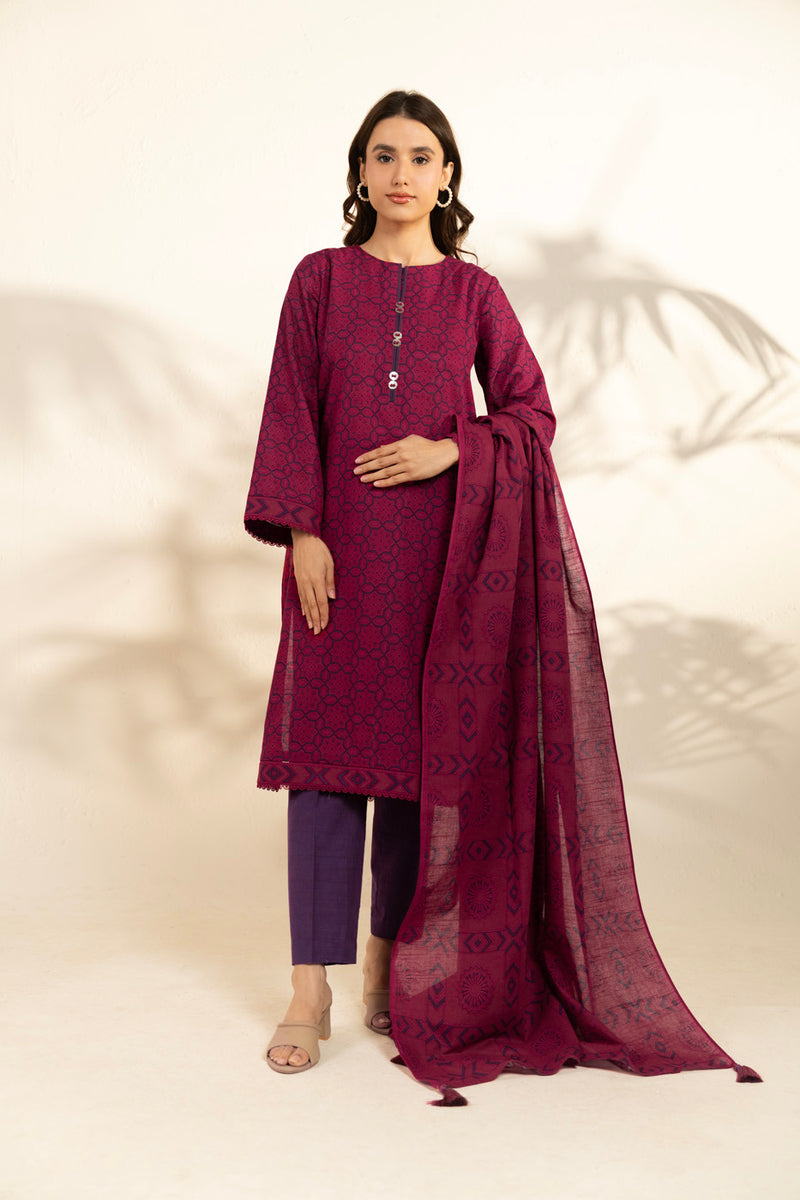 Al Karam | Winter 25 | FW-106.1-25-1-Pink - Official Al Karam stockist in UK - Sakeena London