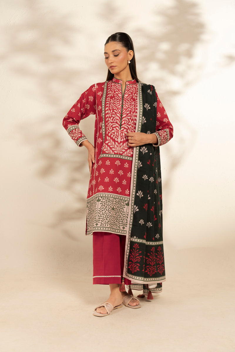 Al Karam | Winter 25 | FW-110-25-1-Red - Official Al Karam stockist in UK - Sakeena London