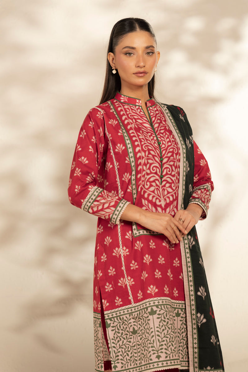 Al Karam | Winter 25 | FW-110-25-1-Red - Official Al Karam stockist in UK - Sakeena London