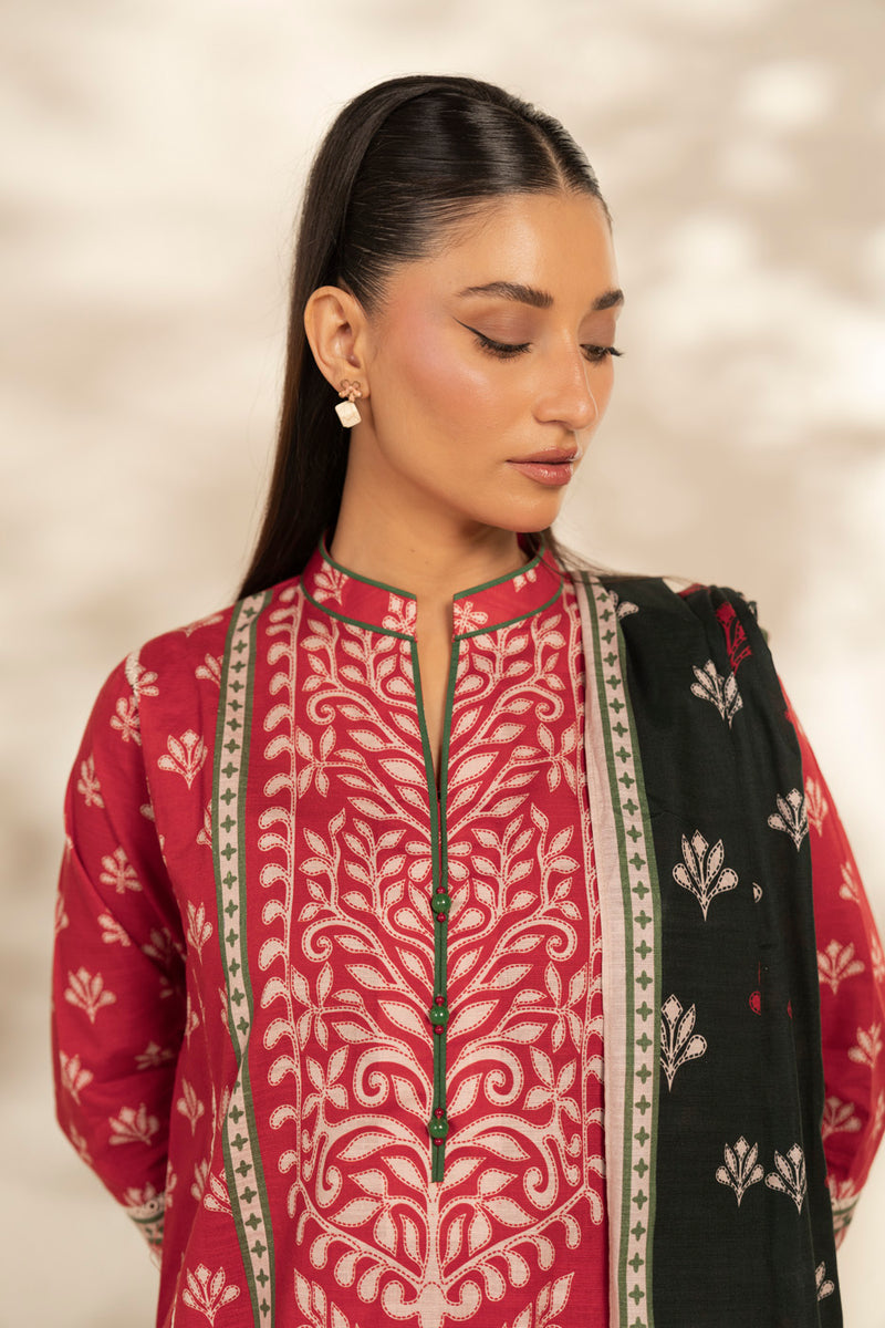 Al Karam | Winter 25 | FW-110-25-1-Red - Official Al Karam stockist in UK - Sakeena London