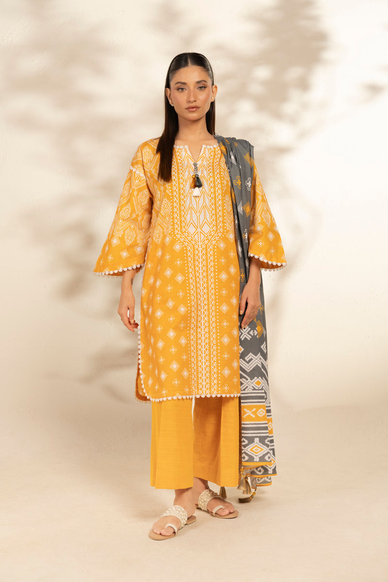 Al Karam | Winter 25 | FW-111-25-1-Yellow - Official Al Karam stockist in UK - Sakeena London