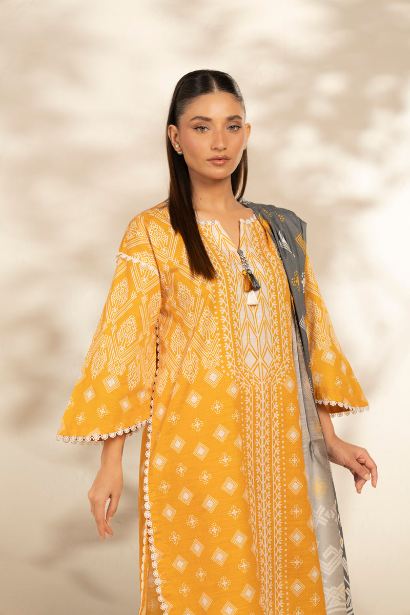 Al Karam | Winter 25 | FW-111-25-1-Yellow - Official Al Karam stockist in UK - Sakeena London