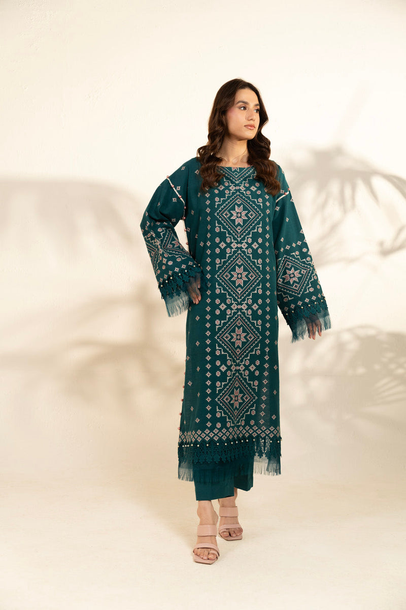 Al Karam | Winter 25 | FW-142-25-1-Teal - Official Al Karam stockist in UK - Sakeena London
