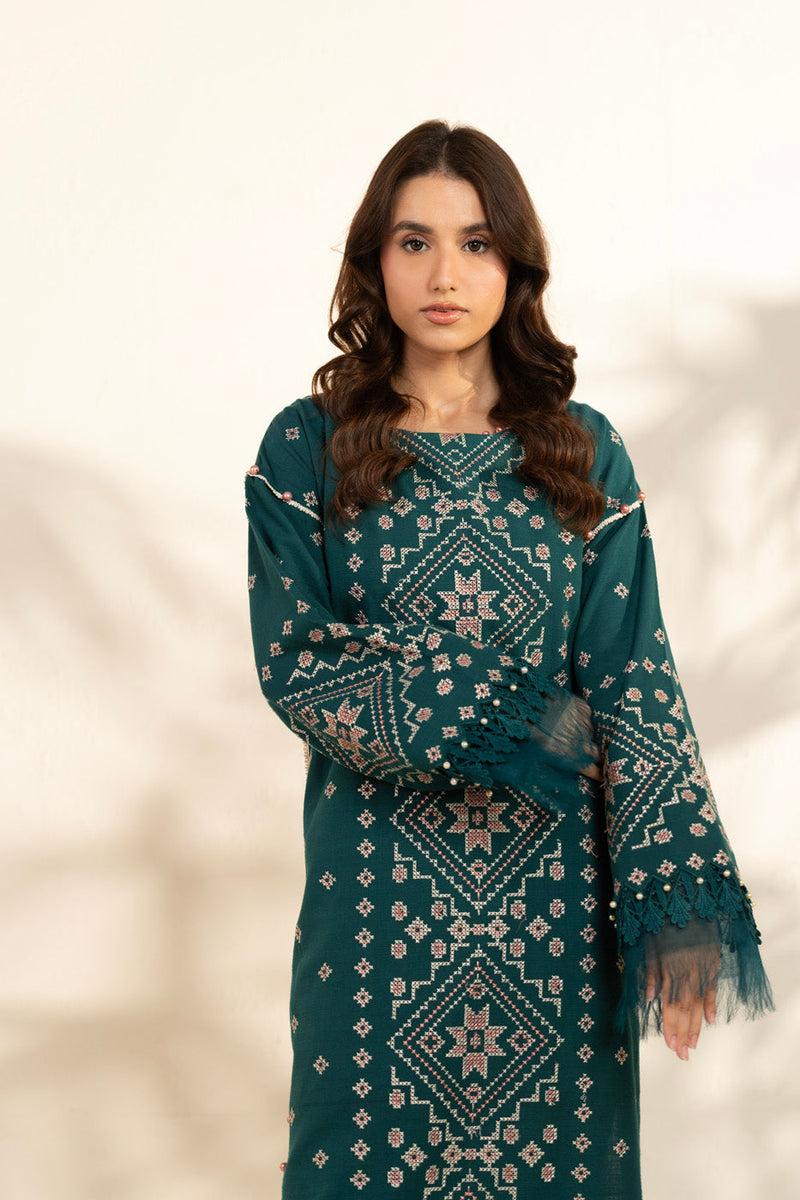 Al Karam | Winter 25 | FW-142-25-1-Teal - Official Al Karam stockist in UK - Sakeena London