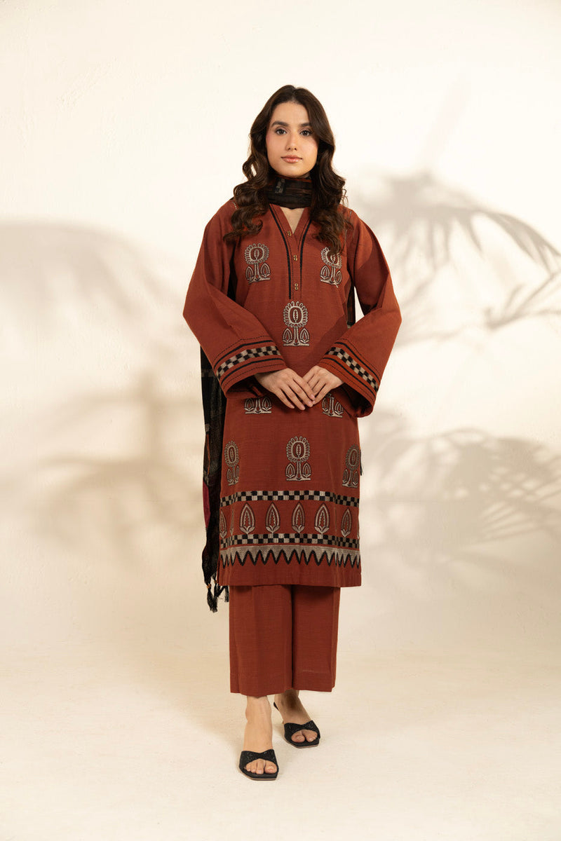 Al Karam | Winter 25 | FW-81-25-1-Rust - Official Alkaram stockist in UK - Sakeena London