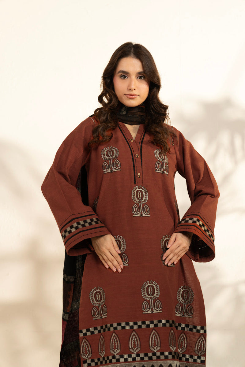 Al Karam | Winter 25 | FW-81-25-1-Rust - Official Alkaram stockist in UK - Sakeena London