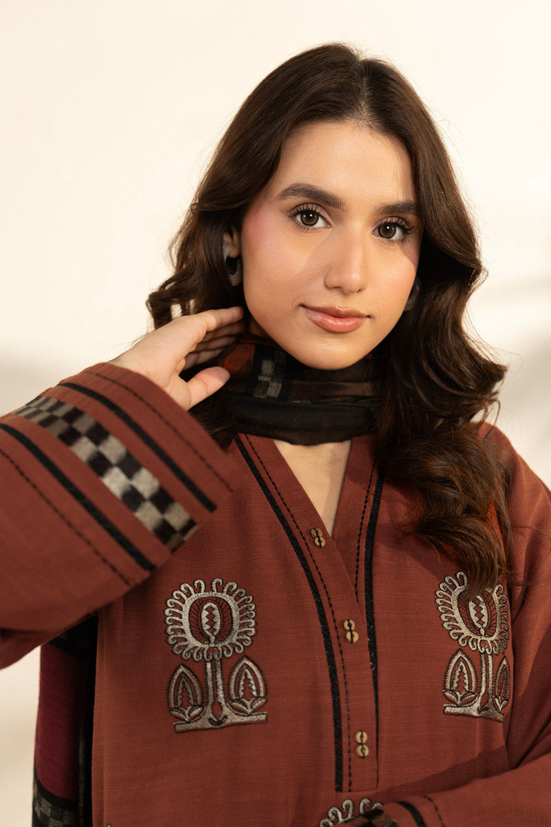 Al Karam | Winter 25 | FW-81-25-1-Rust - Official Alkaram stockist in UK - Sakeena London