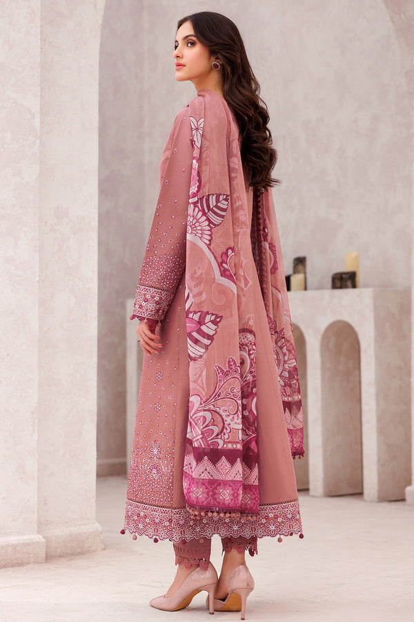 Farasha | Bahaar Embroidered Lawn | Pink Whisper - Official Farasha stockist in UK - Sakeena London