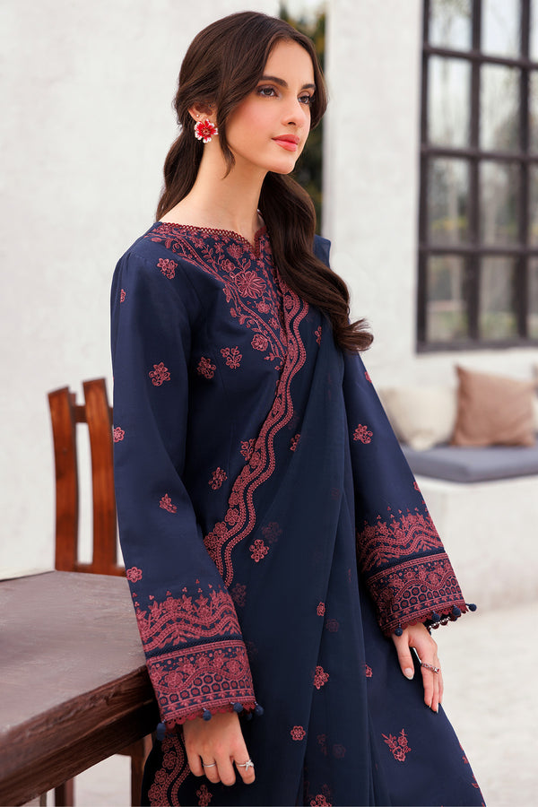 Farasha | Bahaar Embroidered Lawn | Cobalt Charm - Official Farasha stockist in UK - Sakeena London