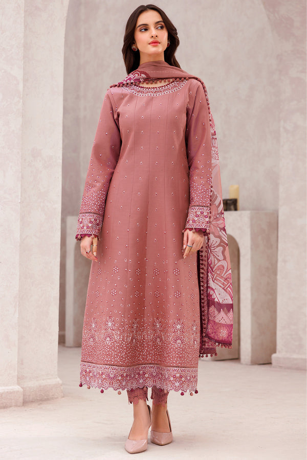 Farasha | Bahaar Embroidered Lawn | Pink Whisper - Official Farasha stockist in UK - Sakeena London