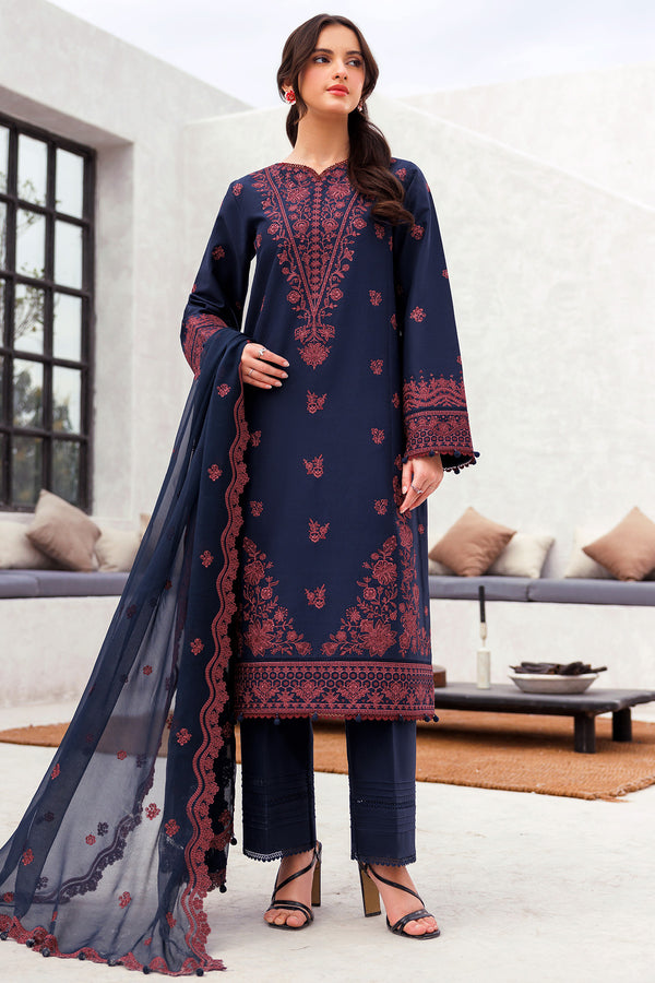 Farasha | Bahaar Embroidered Lawn | Cobalt Charm - Official Farasha stockist in UK - Sakeena London