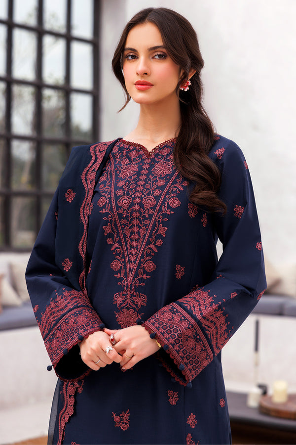 Farasha | Bahaar Embroidered Lawn | Cobalt Charm - Official Farasha stockist in UK - Sakeena London