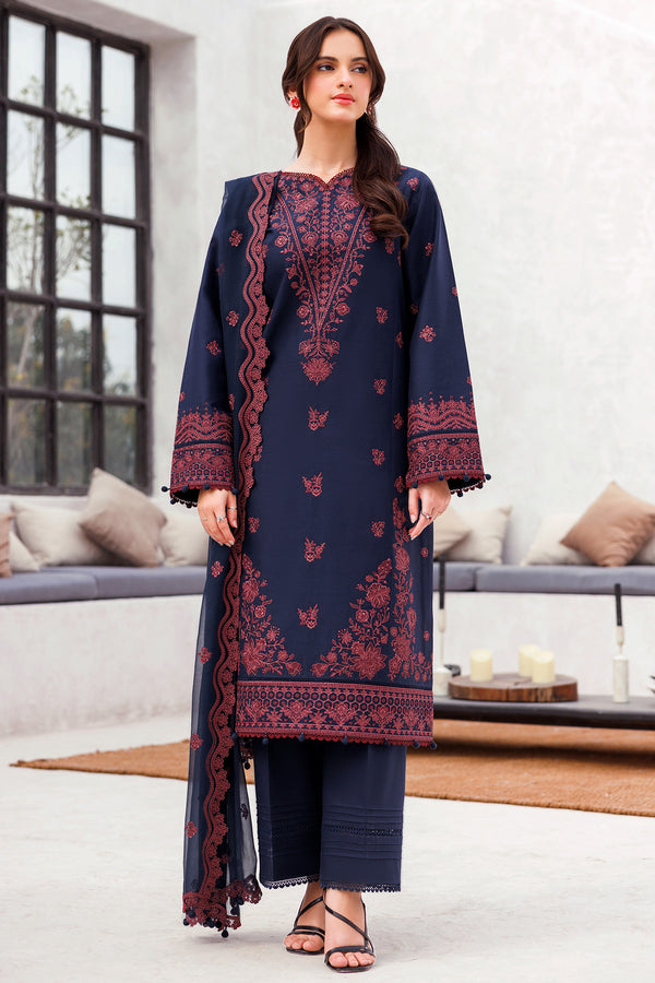 Farasha | Bahaar Embroidered Lawn | Cobalt Charm - Official Farasha stockist in UK - Sakeena London