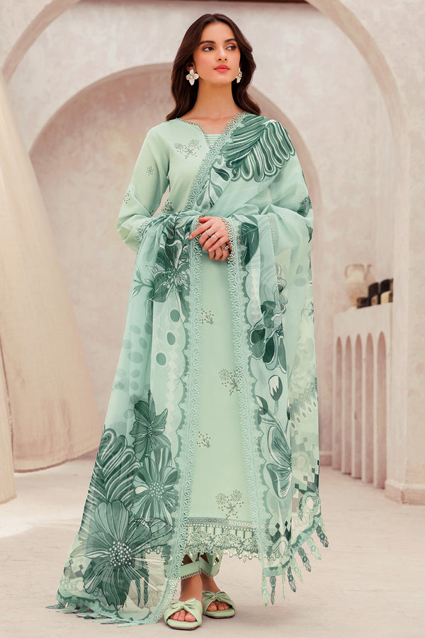 Farasha | Bahaar Embroidered Lawn | Aqua Cascade - Official Farasha stockist in UK - Sakeena London