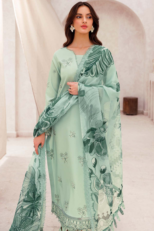 Farasha | Bahaar Embroidered Lawn | Aqua Cascade - Official Farasha stockist in UK - Sakeena London