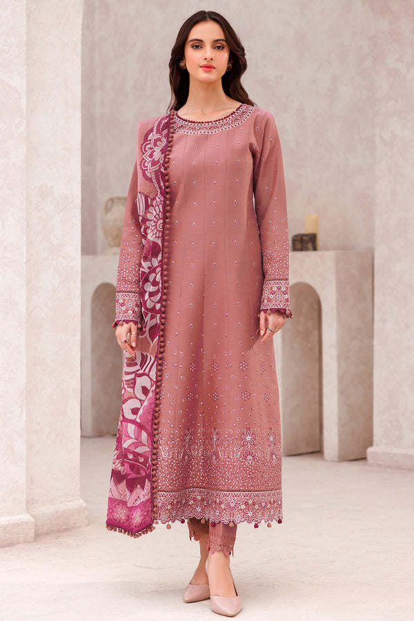 Farasha | Bahaar Embroidered Lawn | Pink Whisper - Official Farasha stockist in UK - Sakeena London