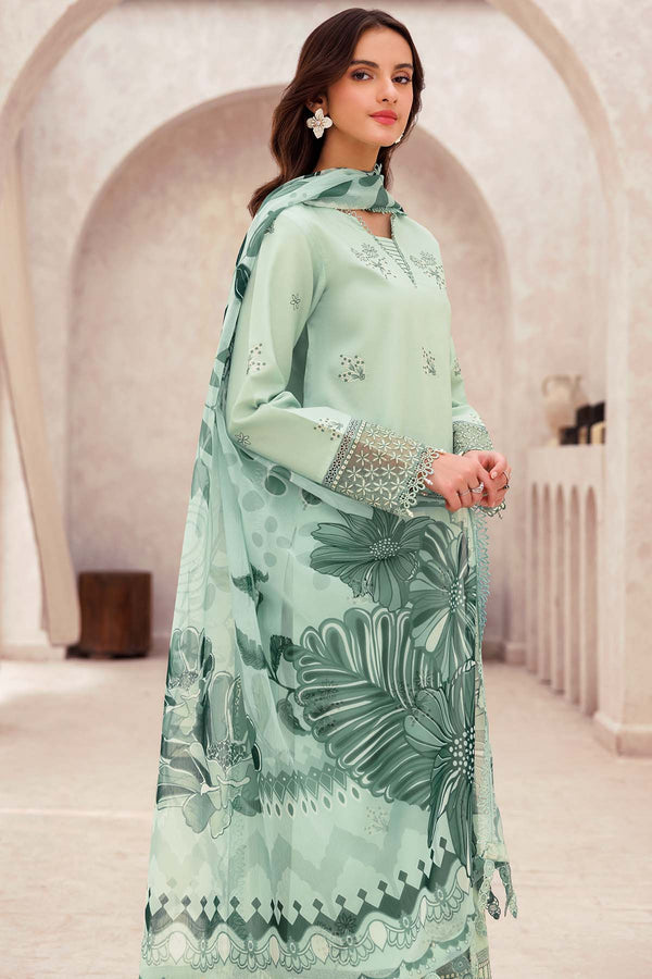 Farasha | Bahaar Embroidered Lawn | Aqua Cascade - Official Farasha stockist in UK - Sakeena London