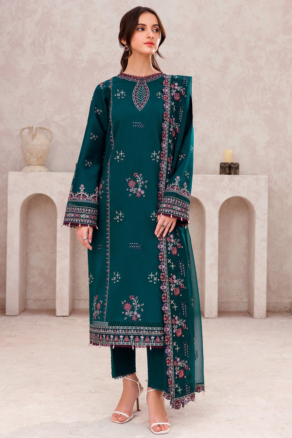 Farasha | Bahaar Embroidered Lawn | Jade Bliss - Official Farasha stockist in UK - Sakeena London