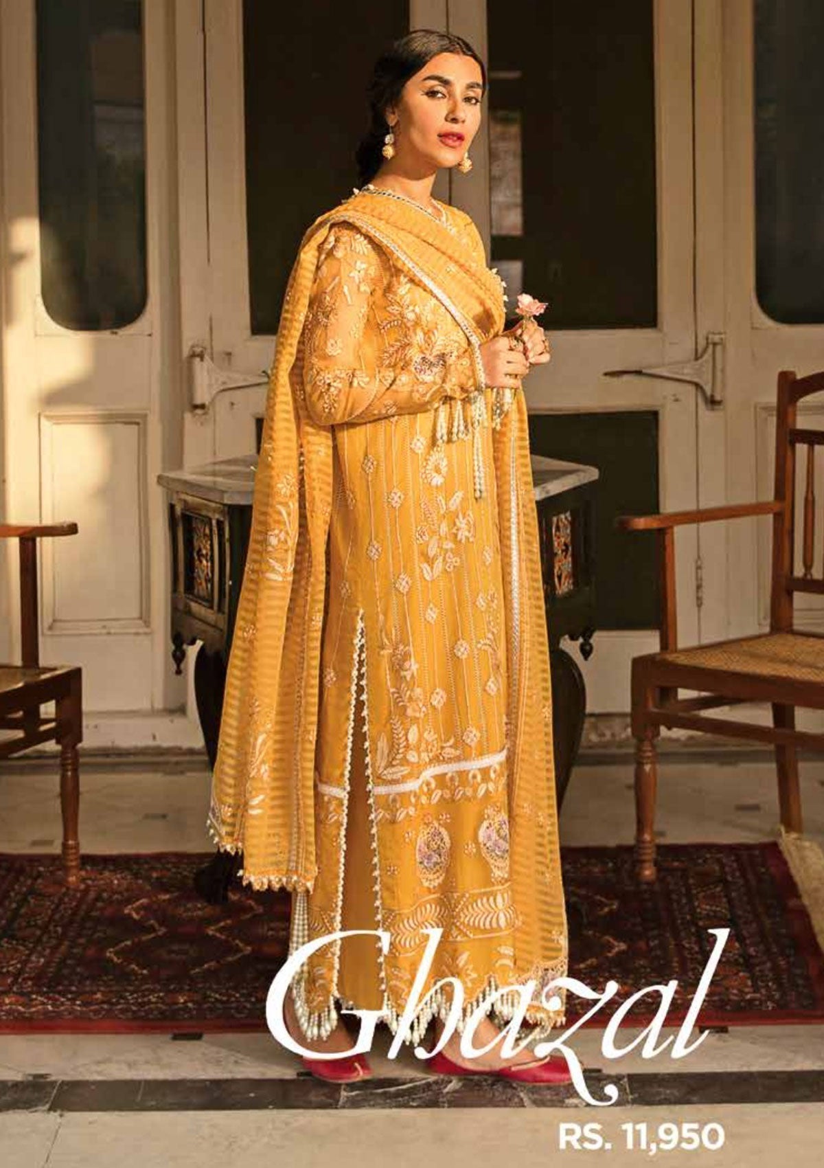 Formal Dress - Afrozeh - Dhoop kinaray - Ghazal - D#10