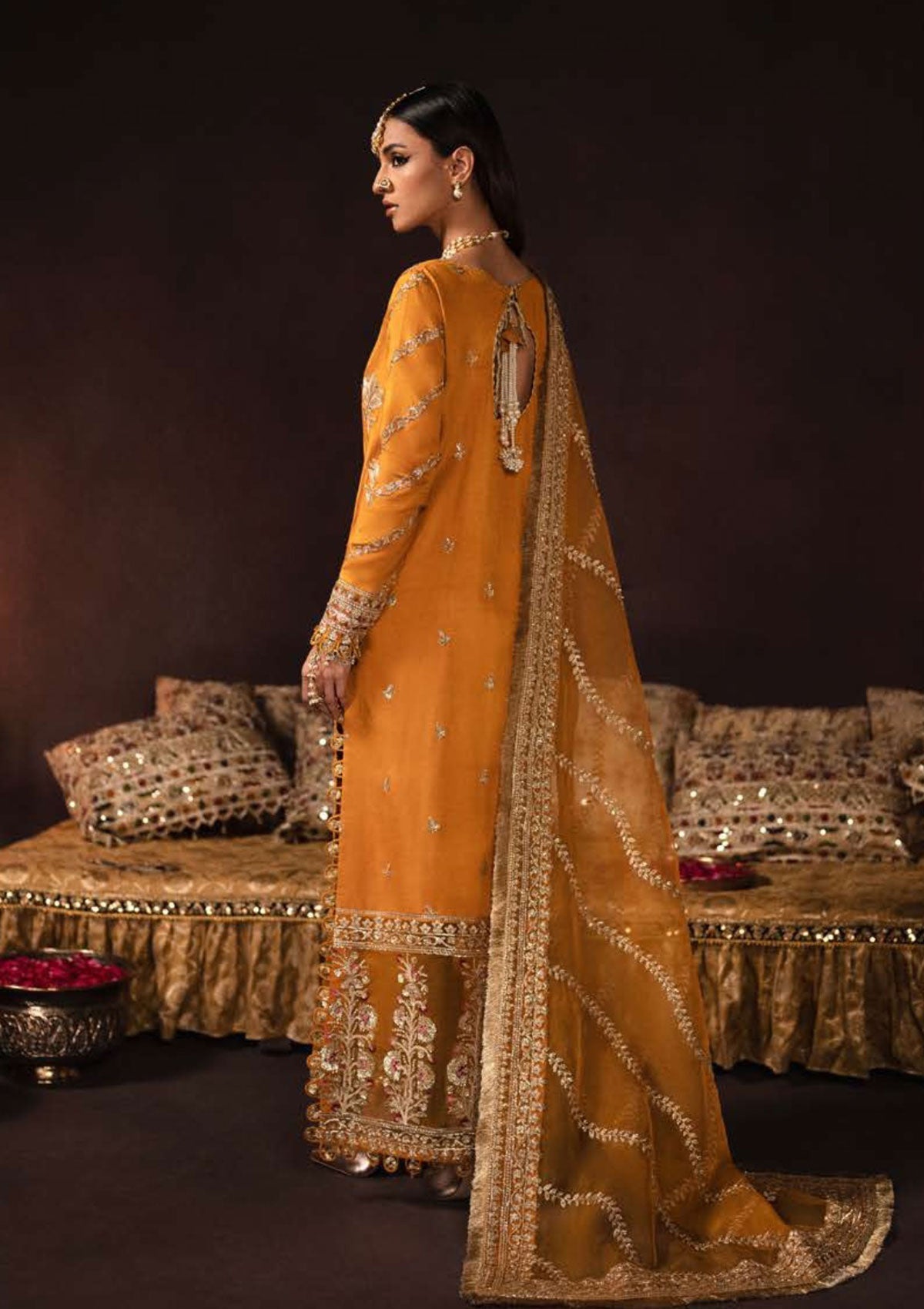 Formal Dress - Afrozeh - Divani - Silk - AS#006 (Amaltas)