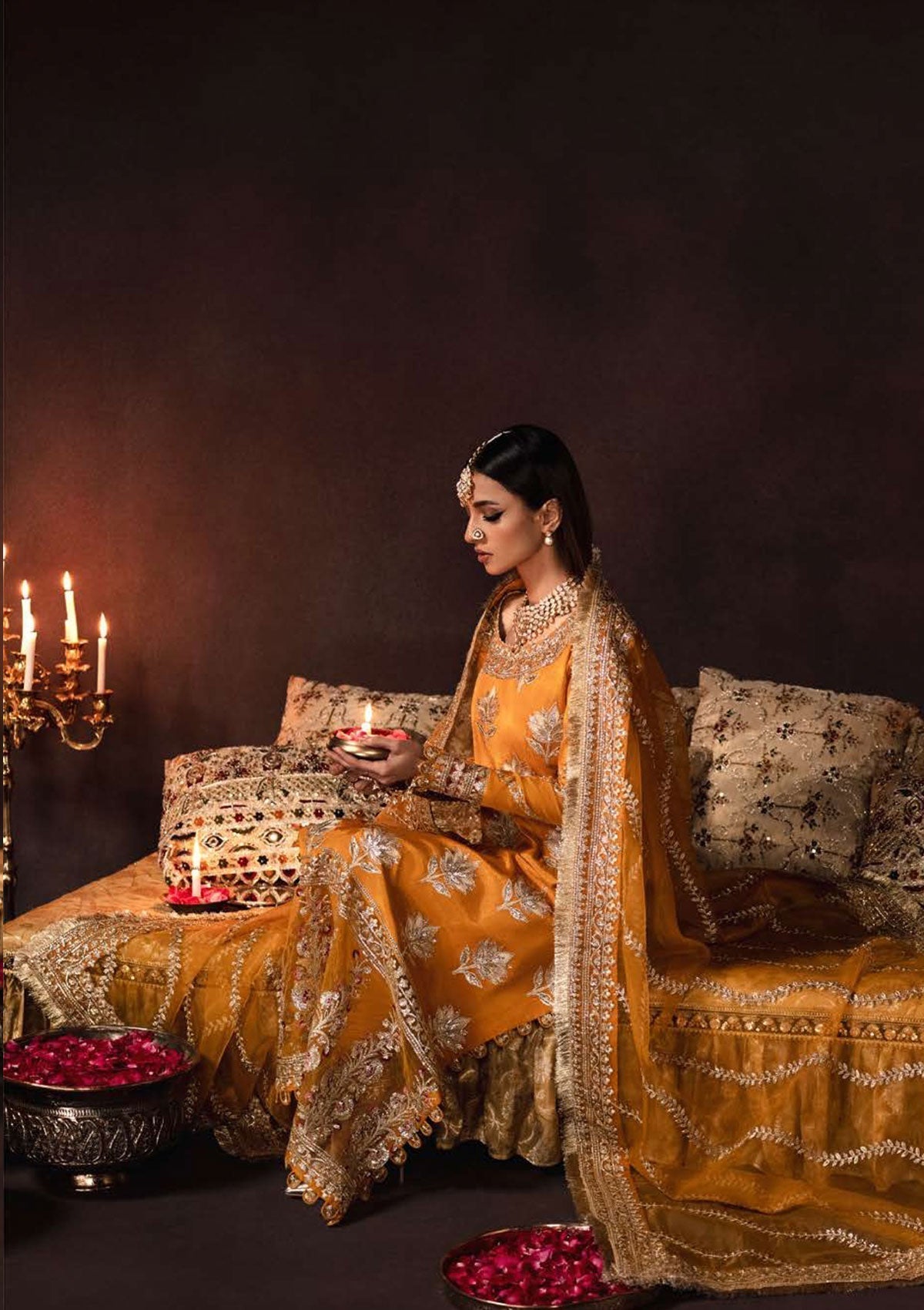 Formal Dress - Afrozeh - Divani - Silk - AS#006 (Amaltas)