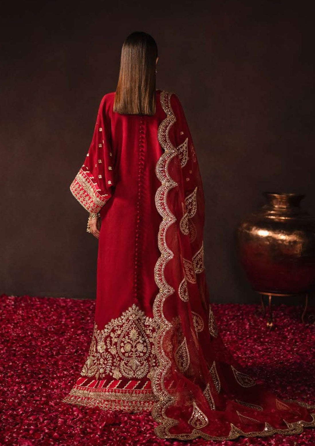 Formal Dress - Afrozeh - Divani - Silk - AS#007 (Mushk)