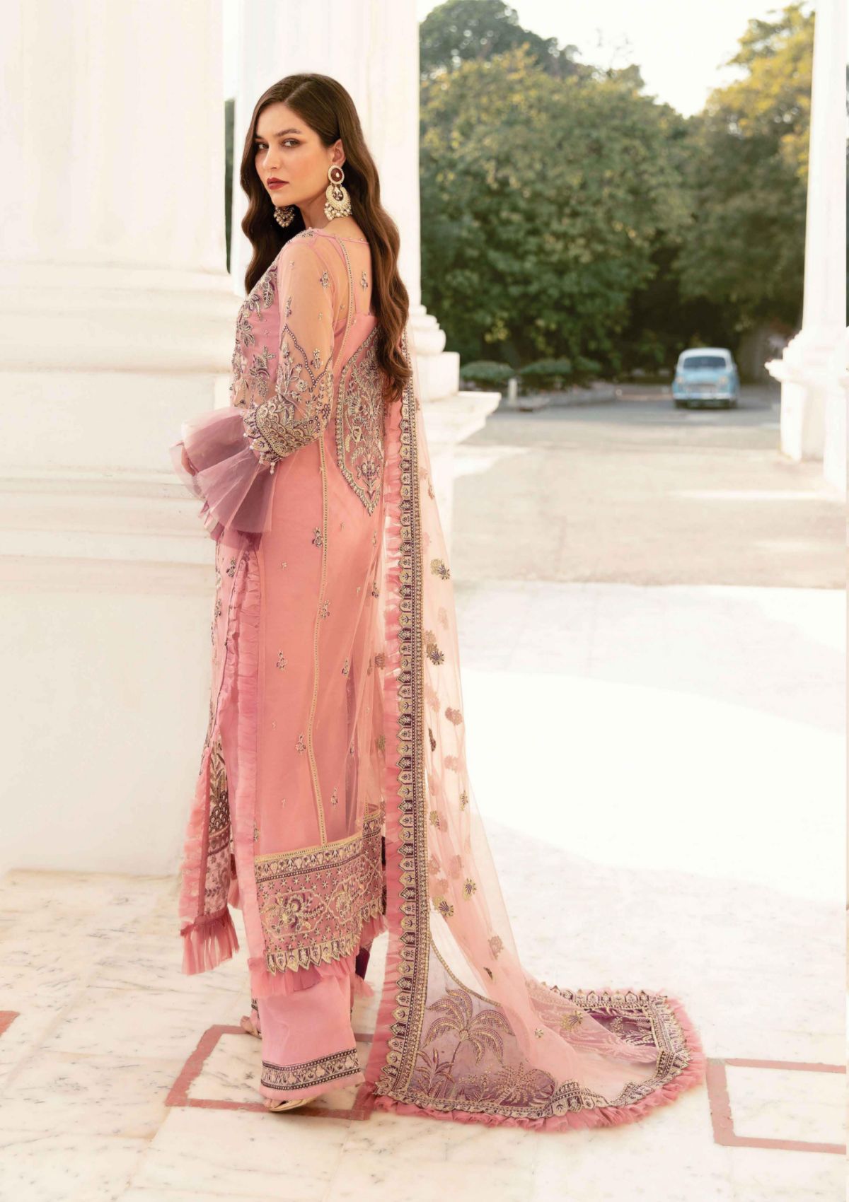 Formal Dress - Afrozeh - La Fuchsia - Rose Shell Pink - D#09