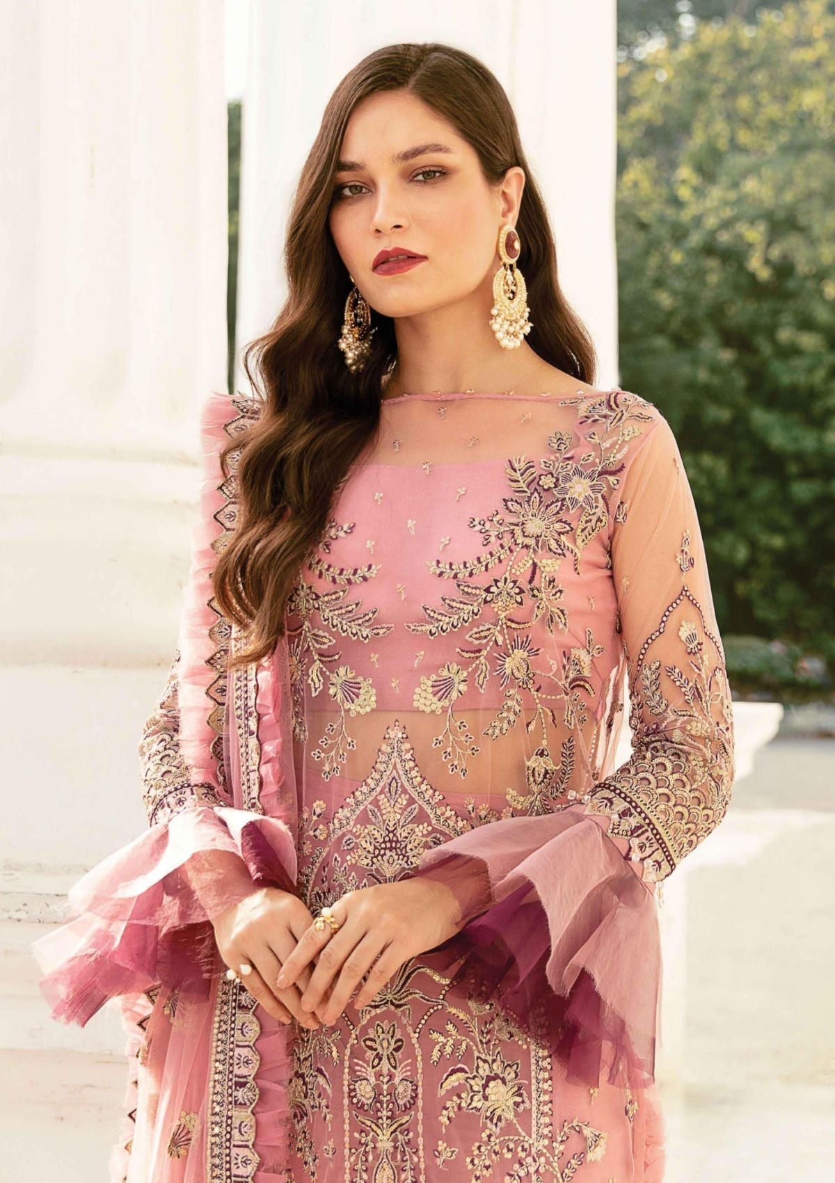 Formal Dress - Afrozeh - La Fuchsia - Rose Shell Pink - D#09