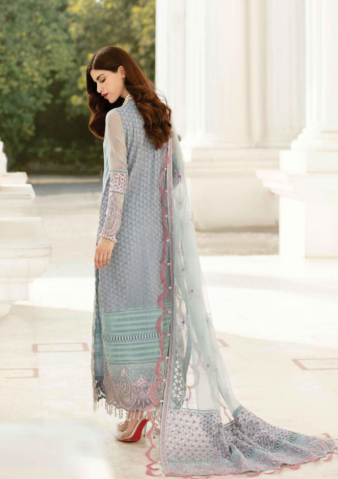 Formal Dress - Afrozeh - La Fuchsia - Serene Sky - D#10