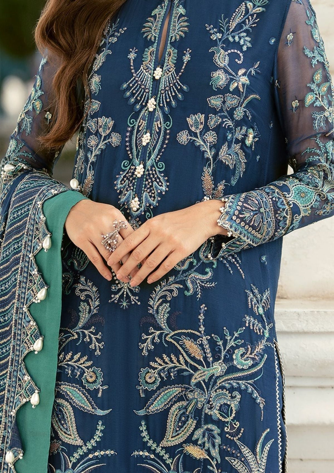 Formal Dress - Afrozeh - La Fuchsia - Stellar Blue - D#02