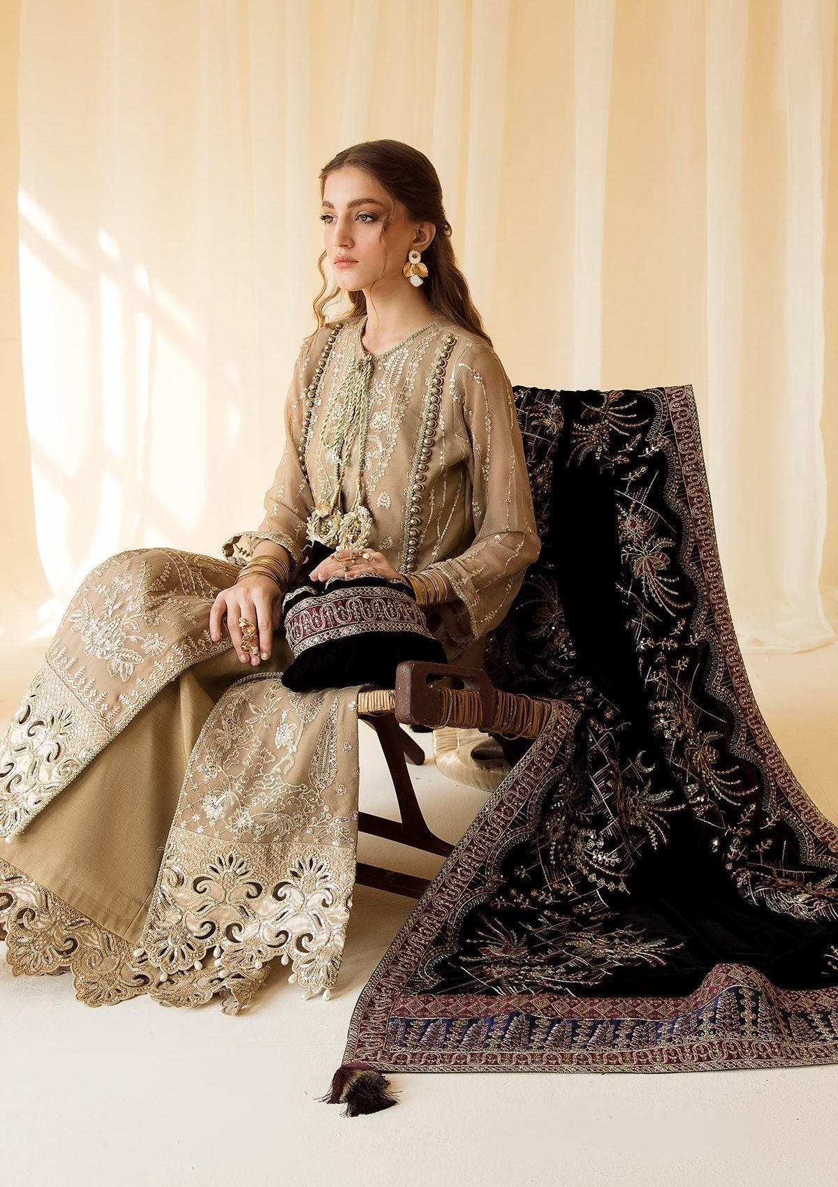 Formal Dress - Alizeh - Premium Velvet - D#1 (Zawiya)