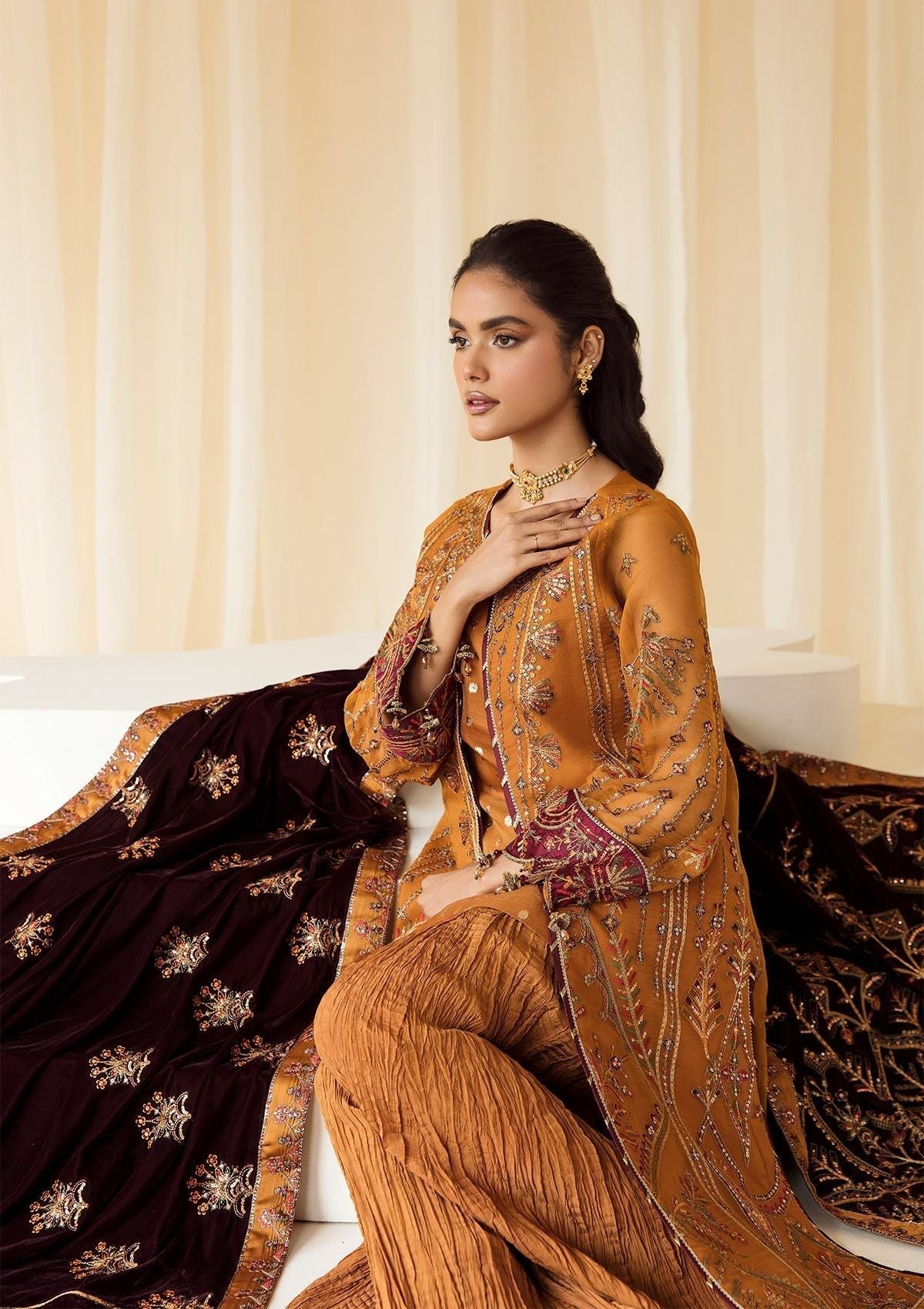 Formal Dress - Alizeh - Premium Velvet - D#3 (Zar Begum)