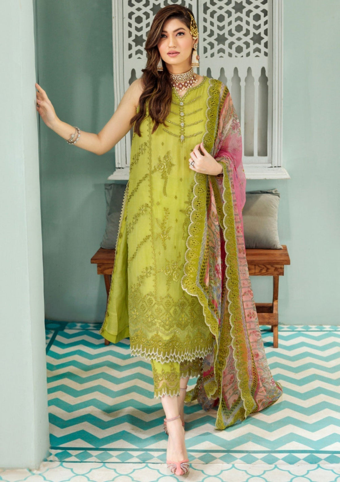 Formal Dress - Noor - Saadia Asad - Chiffon Laserkari - D#1