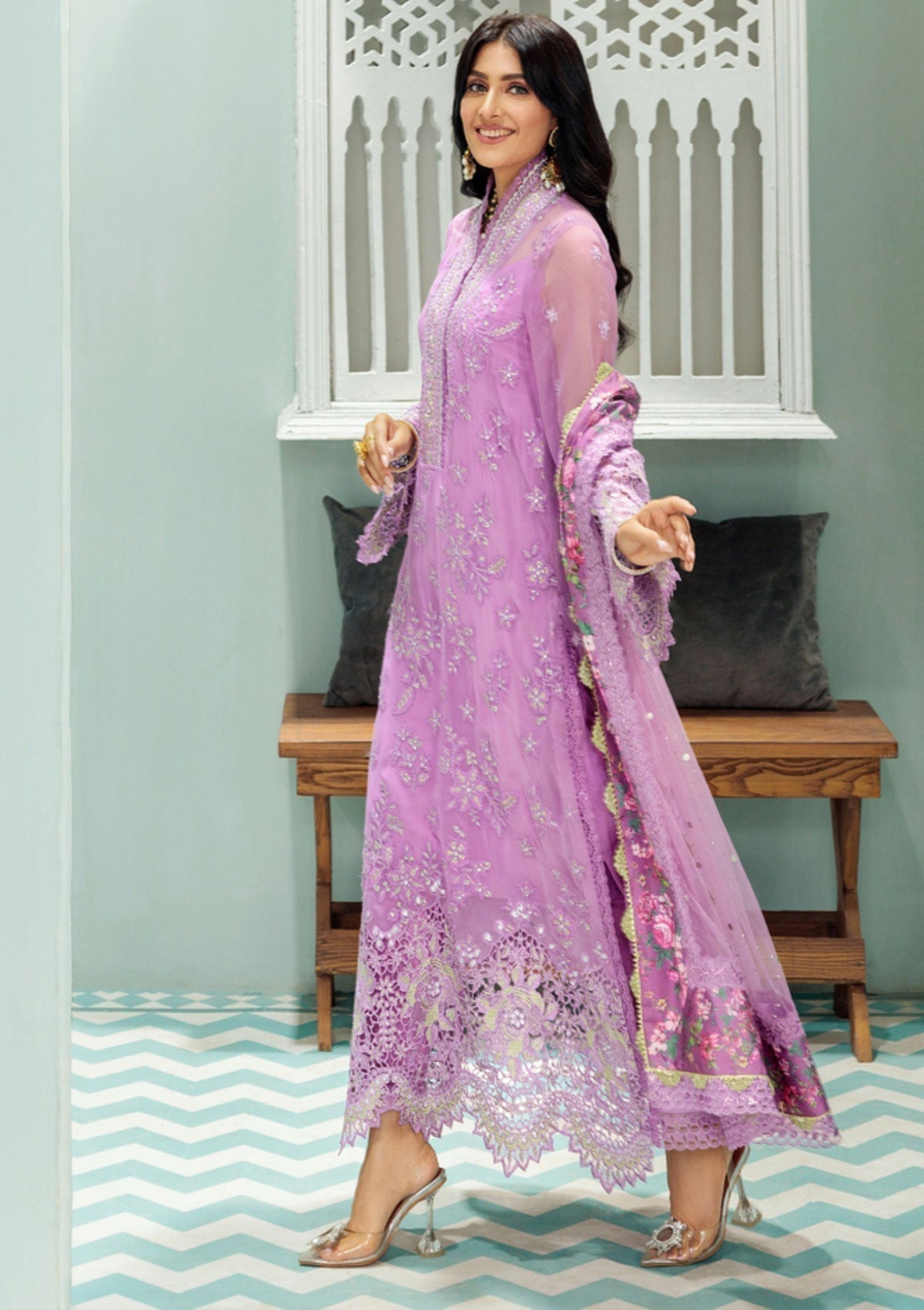 Formal Dress - Noor - Saadia Asad - Chiffon Laserkari - D#3
