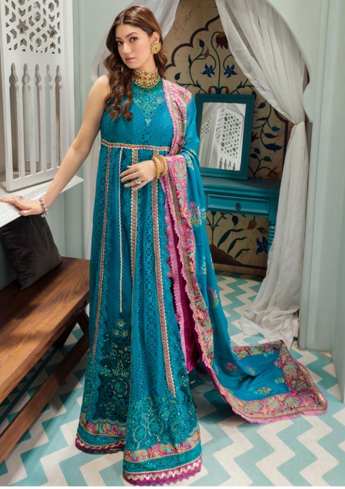 Formal Dress - Noor - Saadia Asad - Chiffon Laserkari - D#5