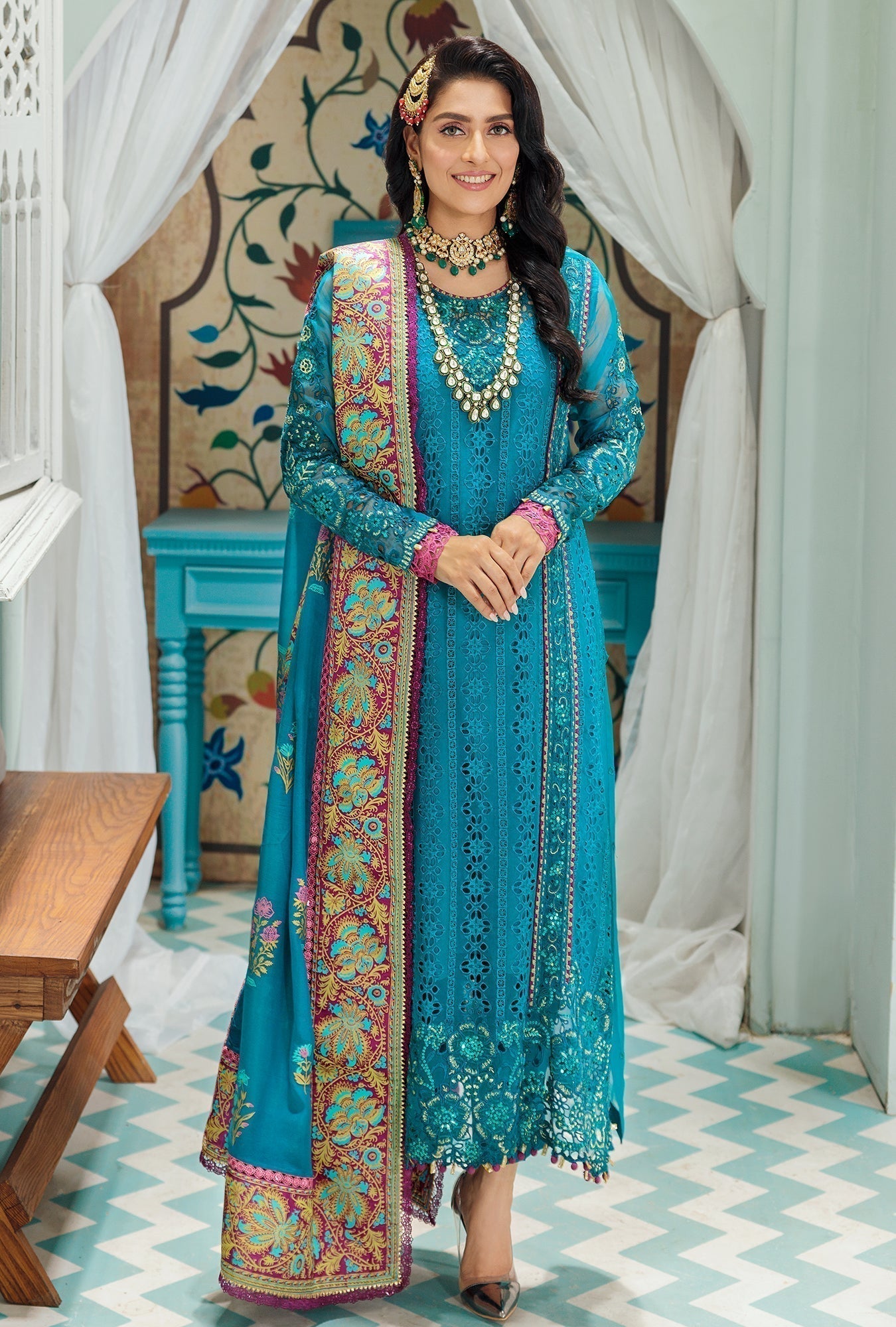 Formal Dress - Noor - Saadia Asad - Chiffon Laserkari - D#5