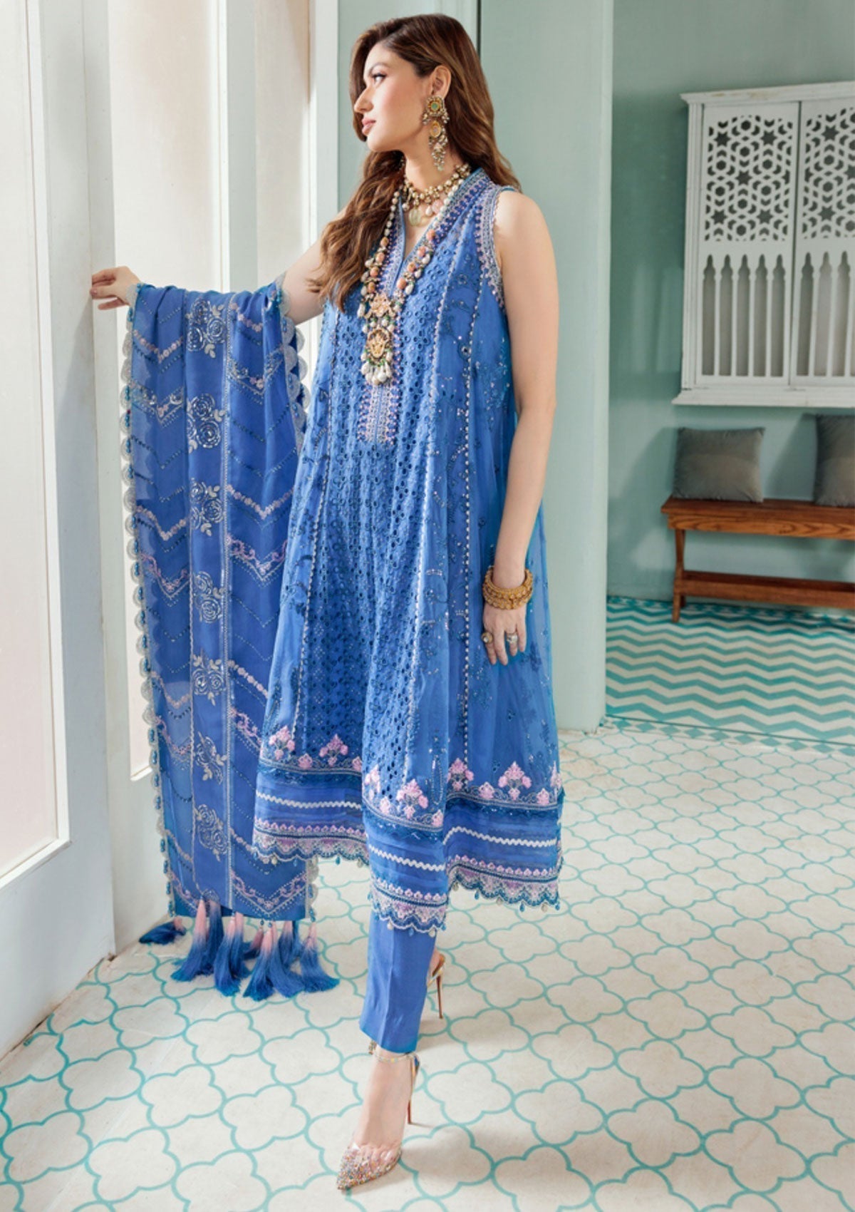 Formal Dress - Noor - Saadia Asad - Chiffon Laserkari - D#7