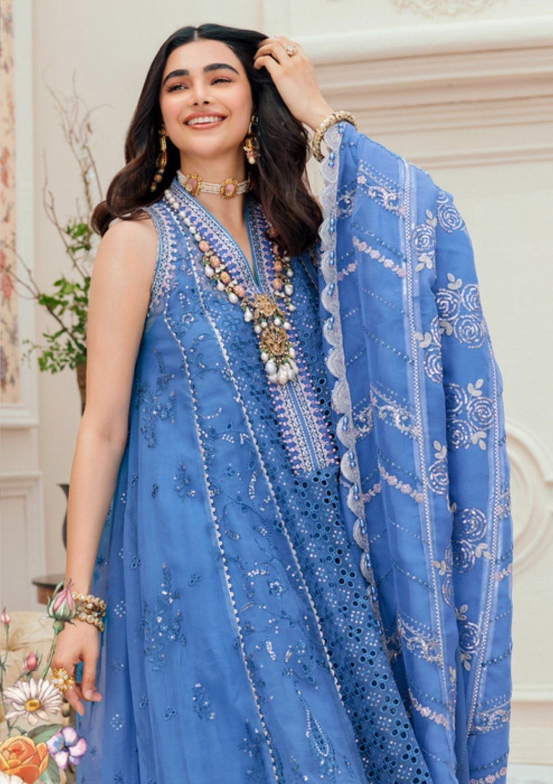 Formal Dress - Noor - Saadia Asad - Chiffon Laserkari - D#7