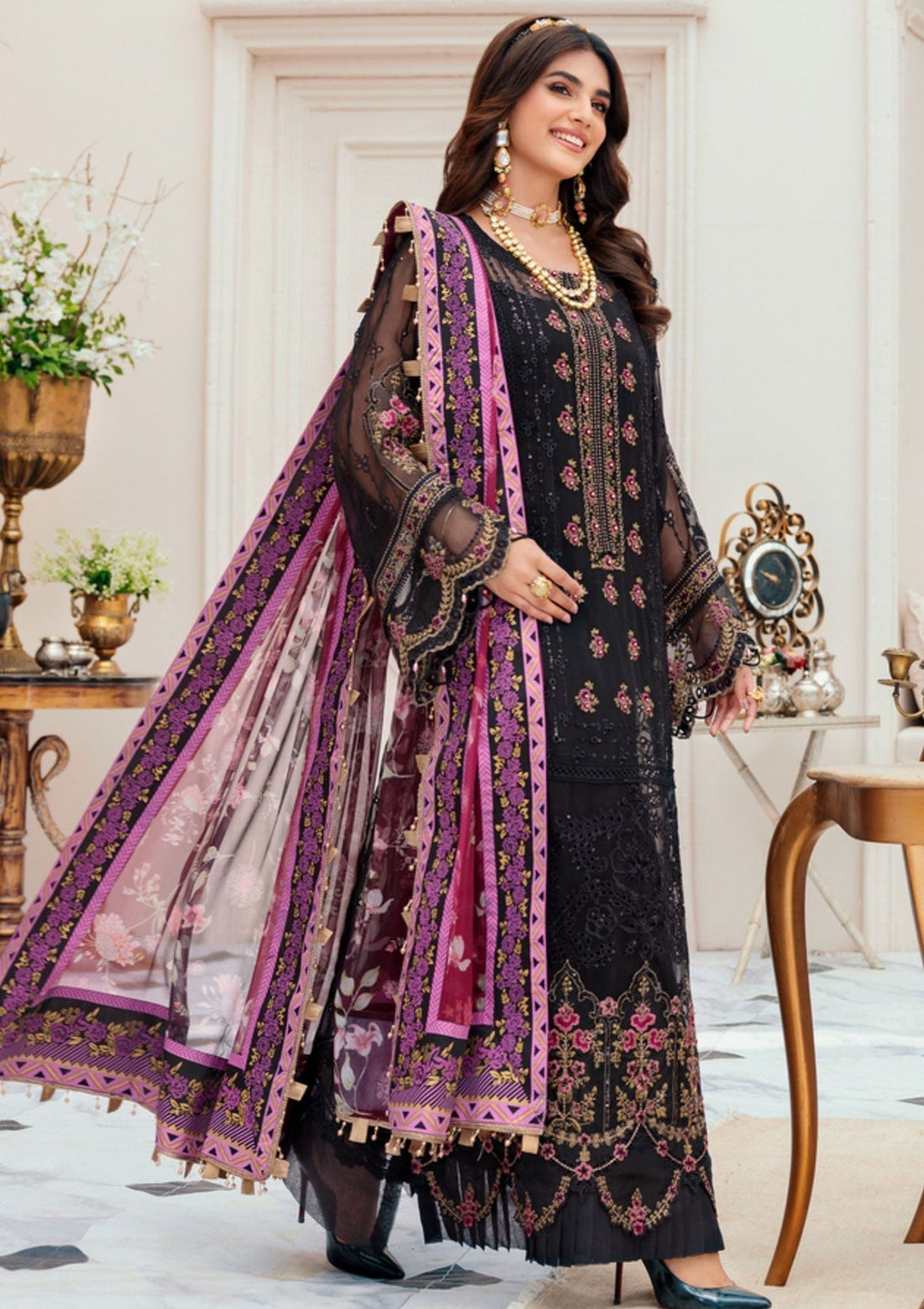 Formal Dress - Noor - Saadia Asad - Chiffon Laserkari - D#8
